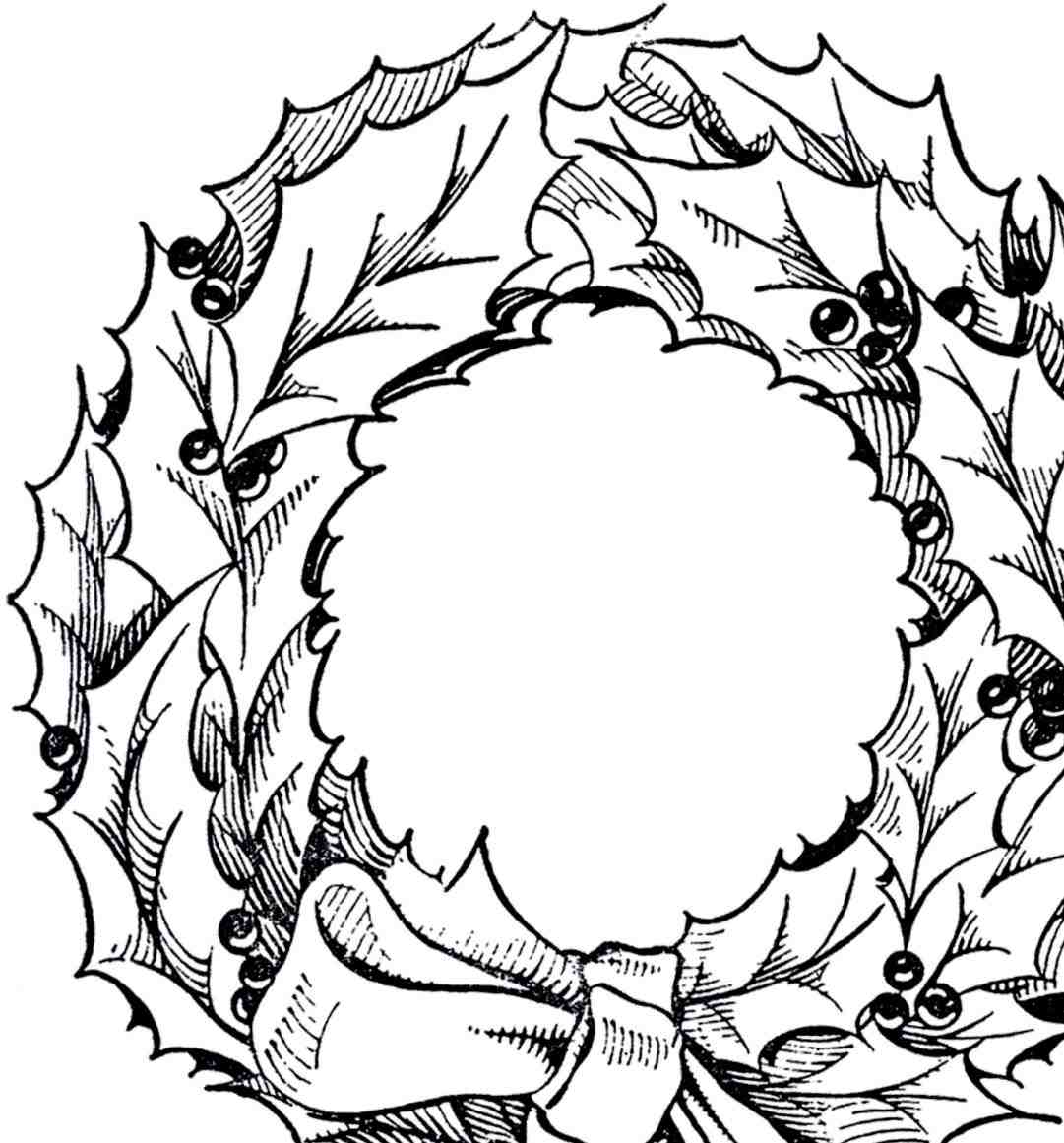 1081x1161 Christmas Wreath Illustration Drawing Isolated With Fir Pine Cones