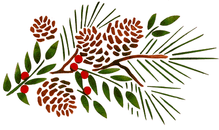 432x257 Stencils Border Pine Boughs