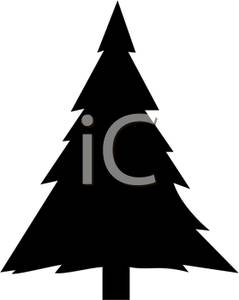 239x300 Black And White Silhouette Of A Christmas Tree Clipart Picture