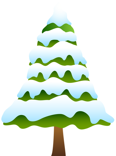 445x600 Snowy Pine Tree Clipart