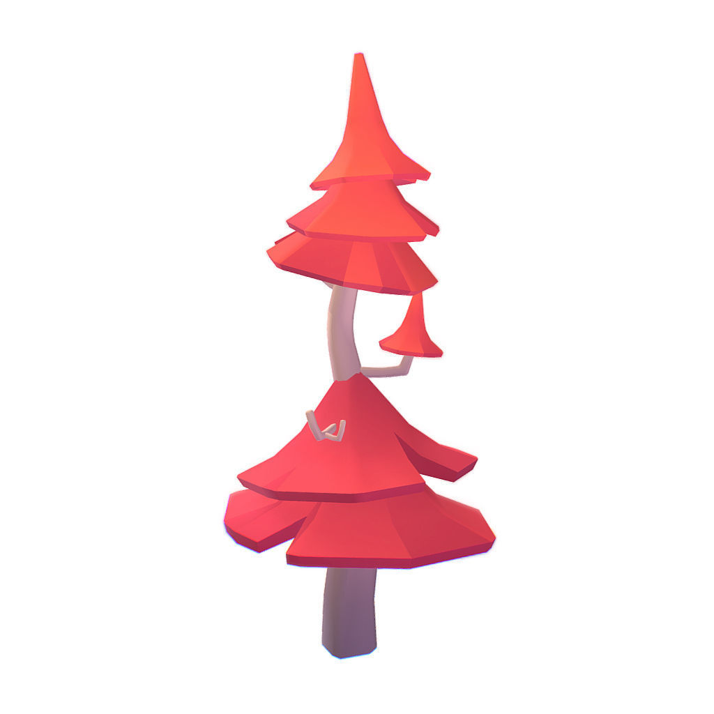1024x1024 3d Model Pine Tree Set