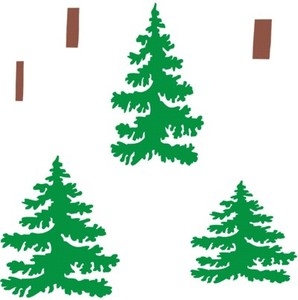 298x300 Pine Tree Stencil