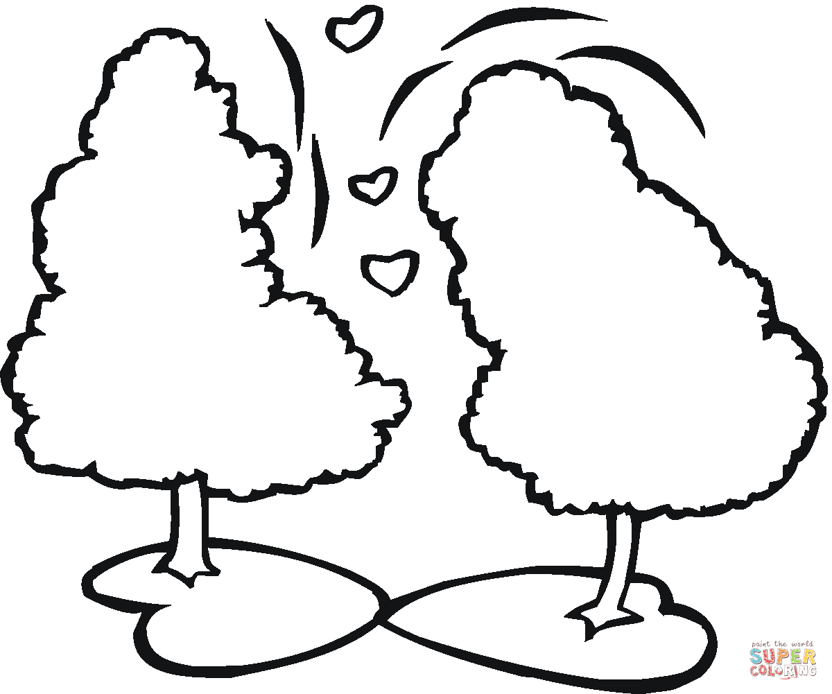 1200x1001 Two Pine Tree Outline Coloring Page Free Printable Coloring Pages