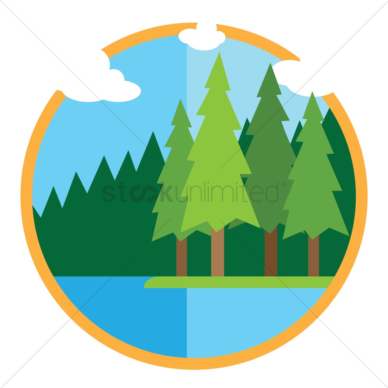 1300x1300 Pine Trees Vector Image