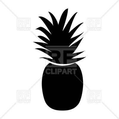400x400 Pineapple Black Icon On White Background Royalty Free Vector Clip