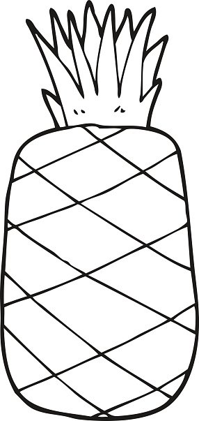 286x603 Black And White Cartoon Pineapple Premium Clipart
