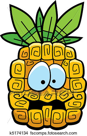 302x470 Clipart Of Cartoon Pineapple K5174134