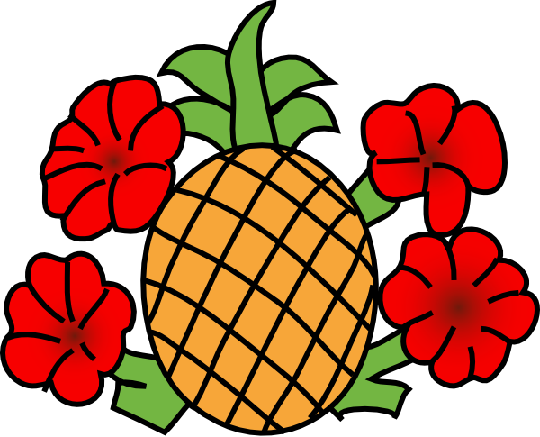 600x485 Pineapple With Flowers Clip Art