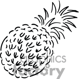 300x300 Pineapple Black And White Clipart