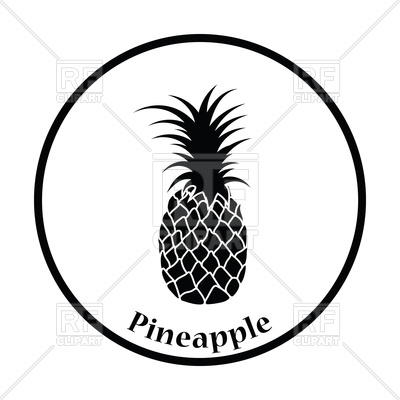400x400 Thin Circle Design Icon Of Pineapple Royalty Free Vector Clip Art