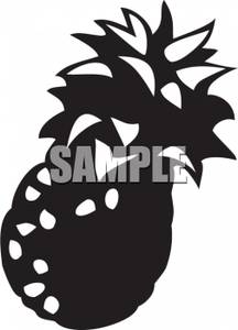 216x300 And White Pineapple Clipart Image