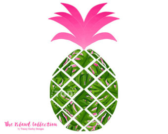 340x270 Preppy Pineapple Clip Art Original Art Download Whimsical