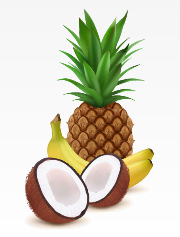 600x790 Coconut, Pineapple And Banana Clipart Panda