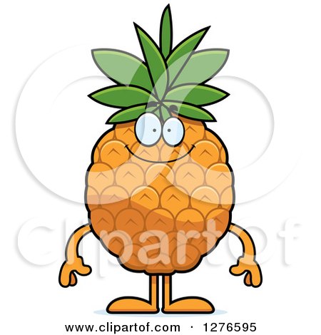 450x470 Clipart Of A Friendly Waving Pineapple Character
