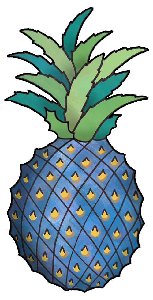 500x979 Blue Pineapple Clipart