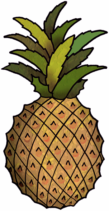 350x679 Gold Pineapple Clipart