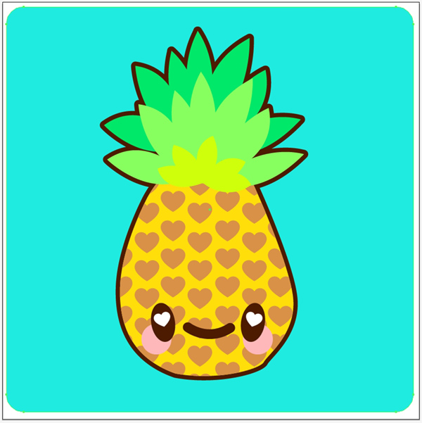 600x601 How To Draw A Simple, Super Kawaii Pineapple In Adobe Illustrator