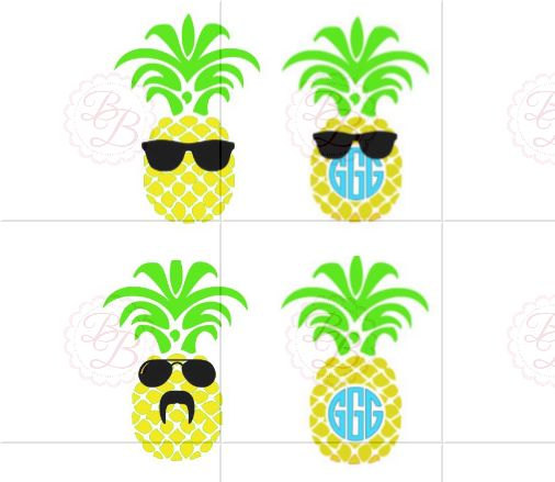 506x439 Monogram Pineapple Svg With Sunglasses Svg And By Msbeebeedesigns