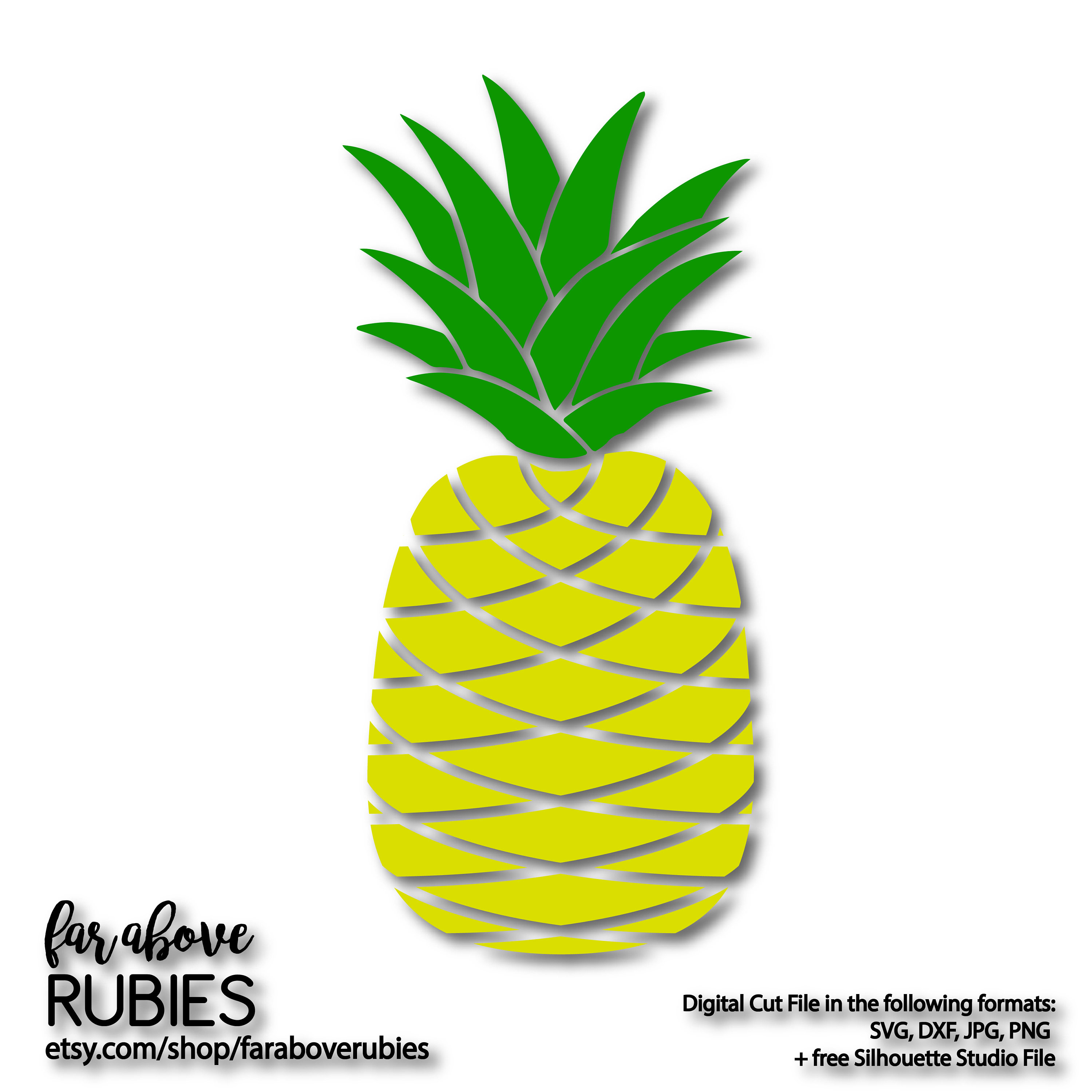 3000x3000 Pineapple Svg, Eps, Dxf, Png, Jpg Digital Cut File For Silhouette