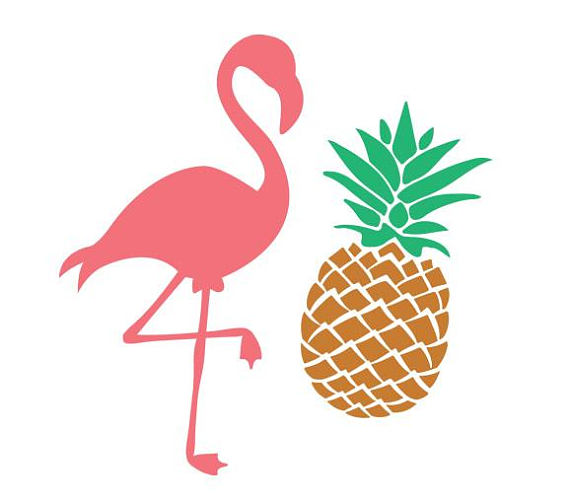 570x504 Pineapple Svg Pineapple Monogram Svg Pink Flamingo Svg Pink