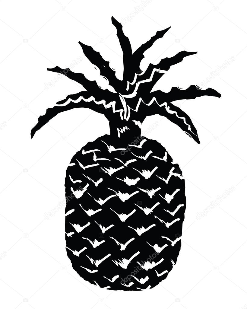 819x1024 Pineapple Black Ink Silhouette