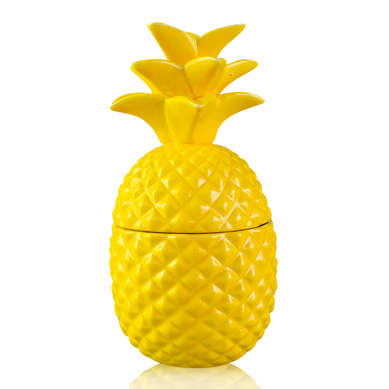 800x800 Attractive Yellow Ceramic Pineapple Jar Storage