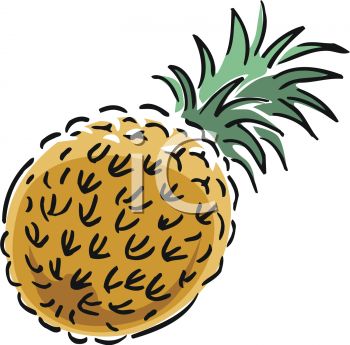350x345 Picture Of A Cartoon Pineapple In A Vector Clip Art Illustration