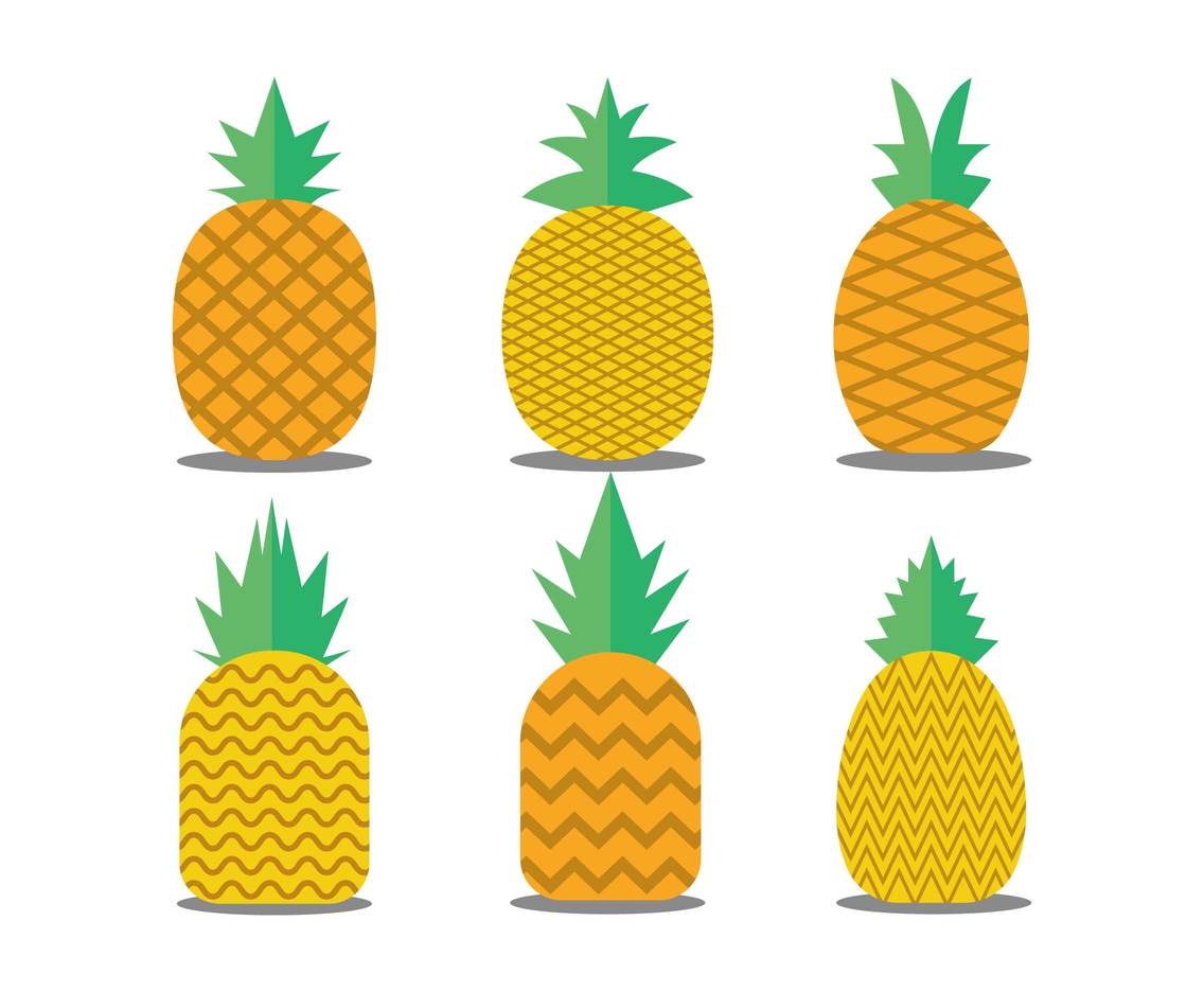 1136x936 Pineapple Flat Icon Set Vectors Vector Art Amp Graphics