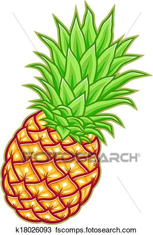 307x470 Clipart Of Pineapple Vector Illustration K18026093