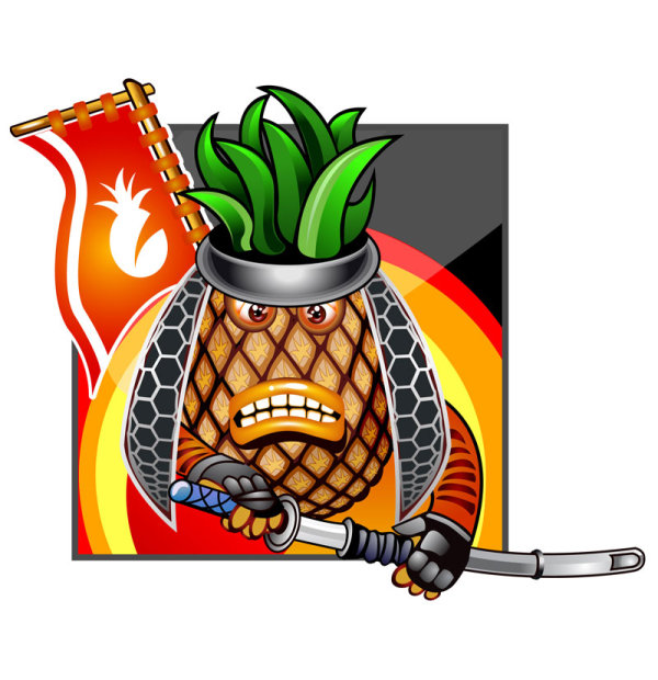 600x620 Pineapple Ninja Vector Cartoon Free Vector Free Download