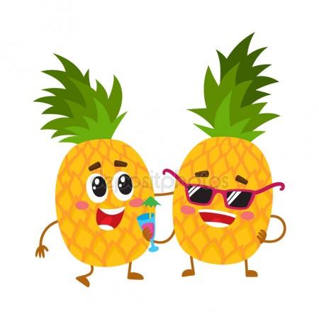 450x450 Two Cute And Funny Pineapple Characters, One Tickling The Other