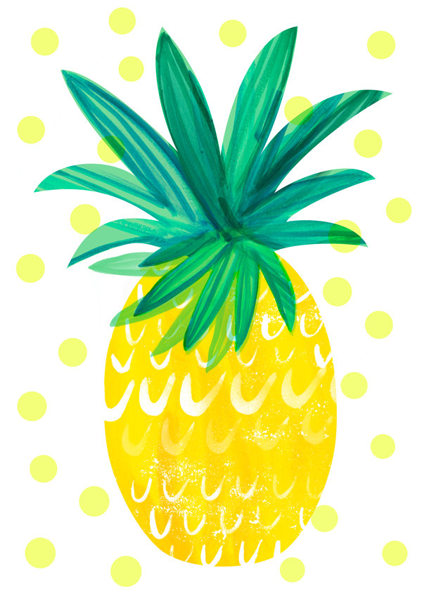 600x849 Pineapple Illustrated Yum Wallpaper, Illustrations