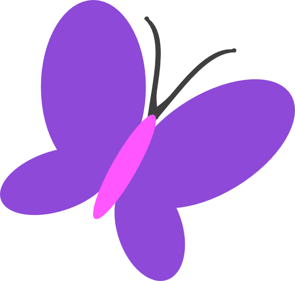 600x571 Purple Butterfly Flip Clip Art