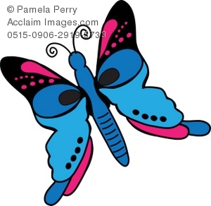 300x292 Art Illustration Of Colorful Butterfly