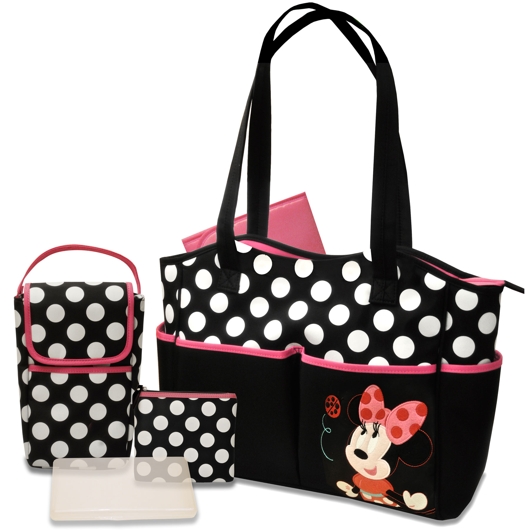 1800x1800 Take Fashion Further With The Minnie Mouse 5 In 1 Diaper Bag Set
