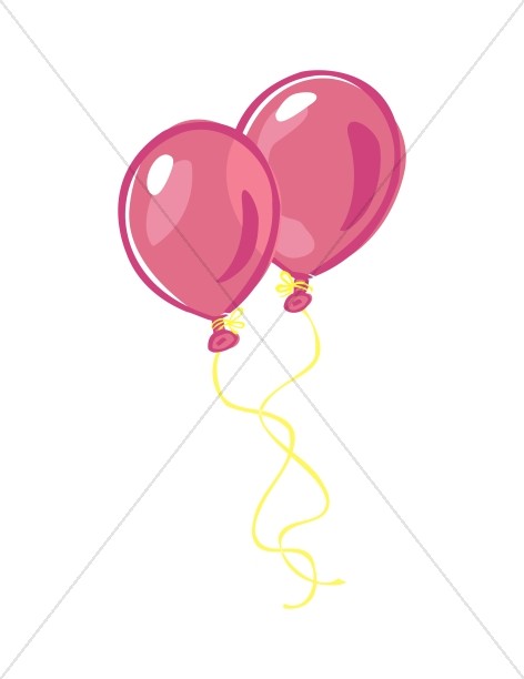 472x612 Colorful Pink Balloons Church Birthday Clipart