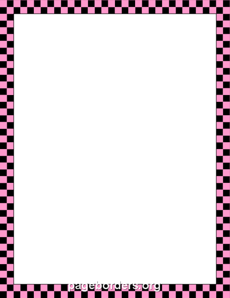 470x608 Pink And Black Checkered Border Clip Art, Page Border, And Vector