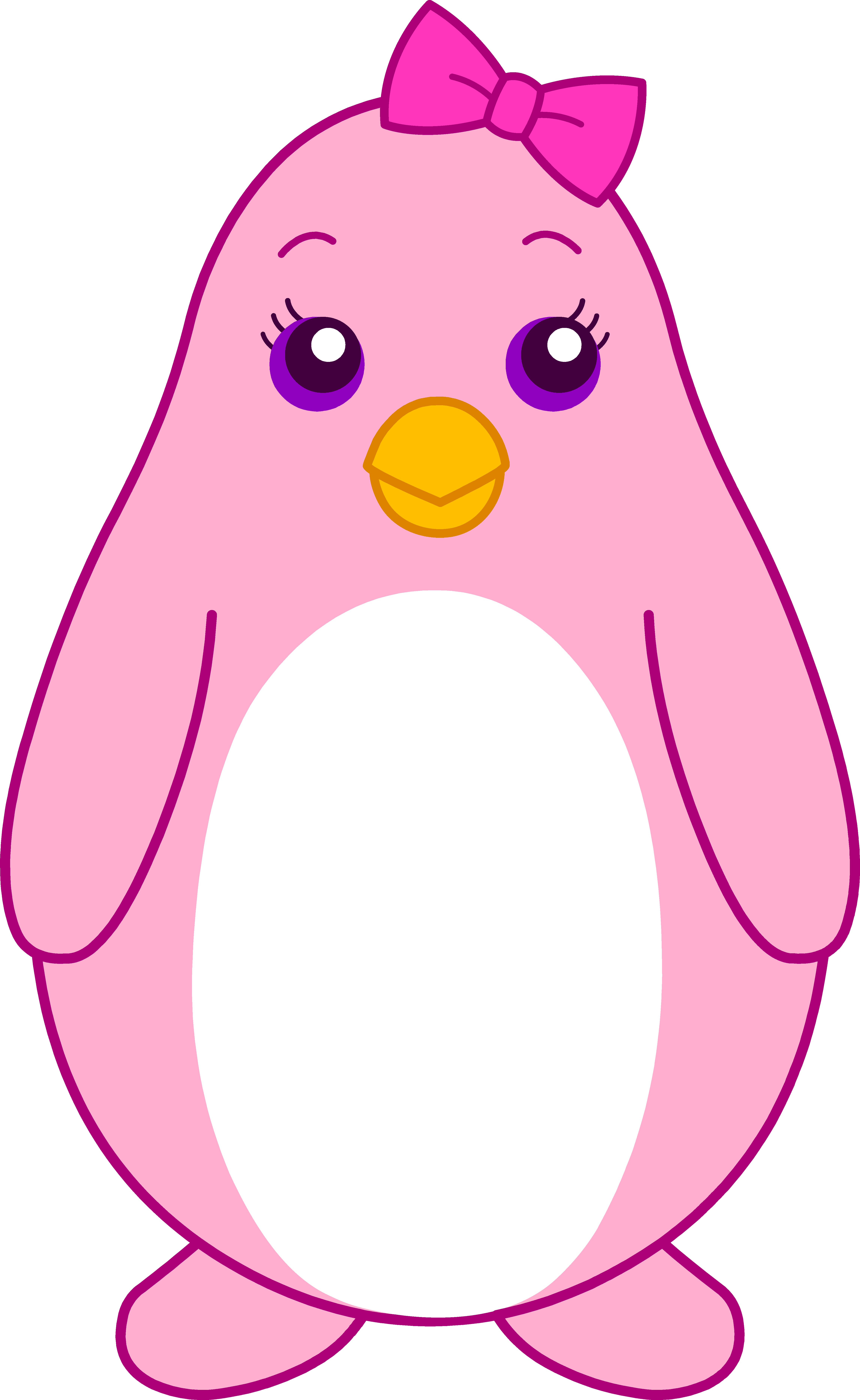 4583x7459 Pink Girly Penguin With Bow