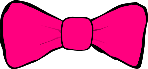 600x280 Hot Pink Bow Clip Art
