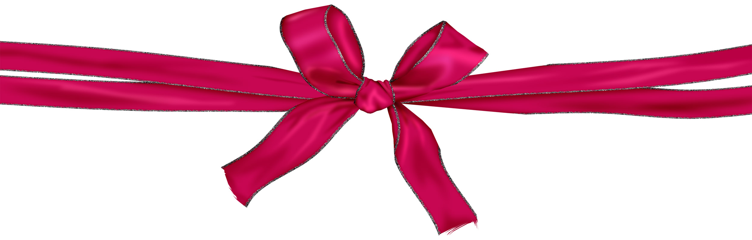 2500x799 Pink Bow Transparent Clipart