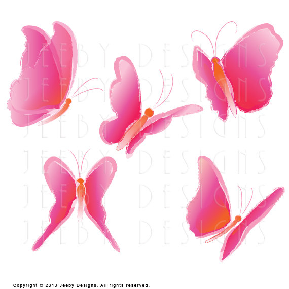570x570 Five Clipart Butterfly