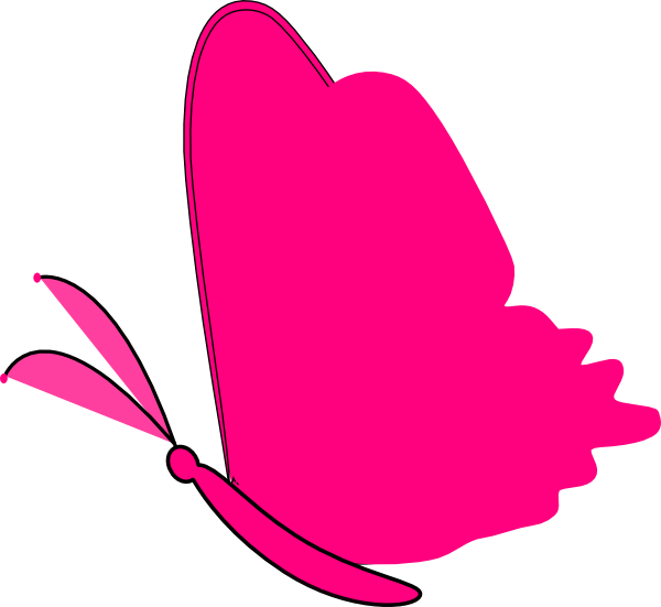 600x551 Neon Pink Butterfly Clip Art