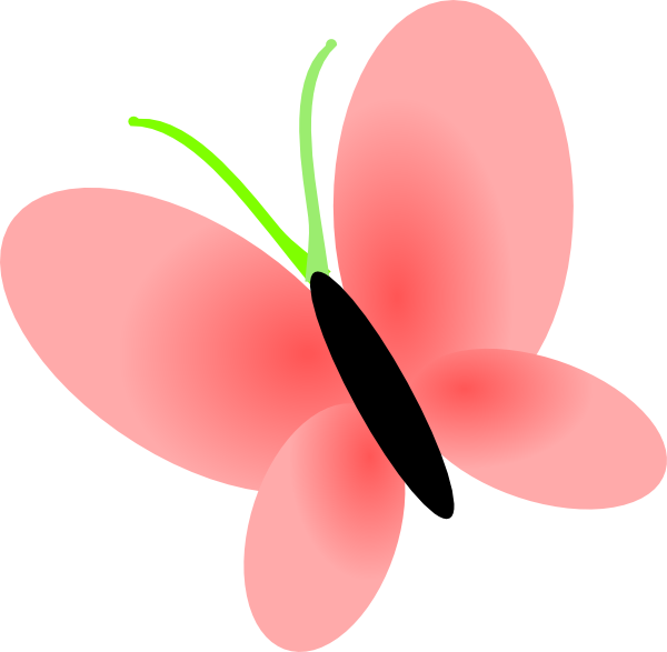 600x587 Black Pink Butterfly Clip Art