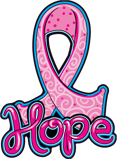 378x513 Pink Hope Ribbon, Cancer Awareness Window Decal Sticker. Enjoy