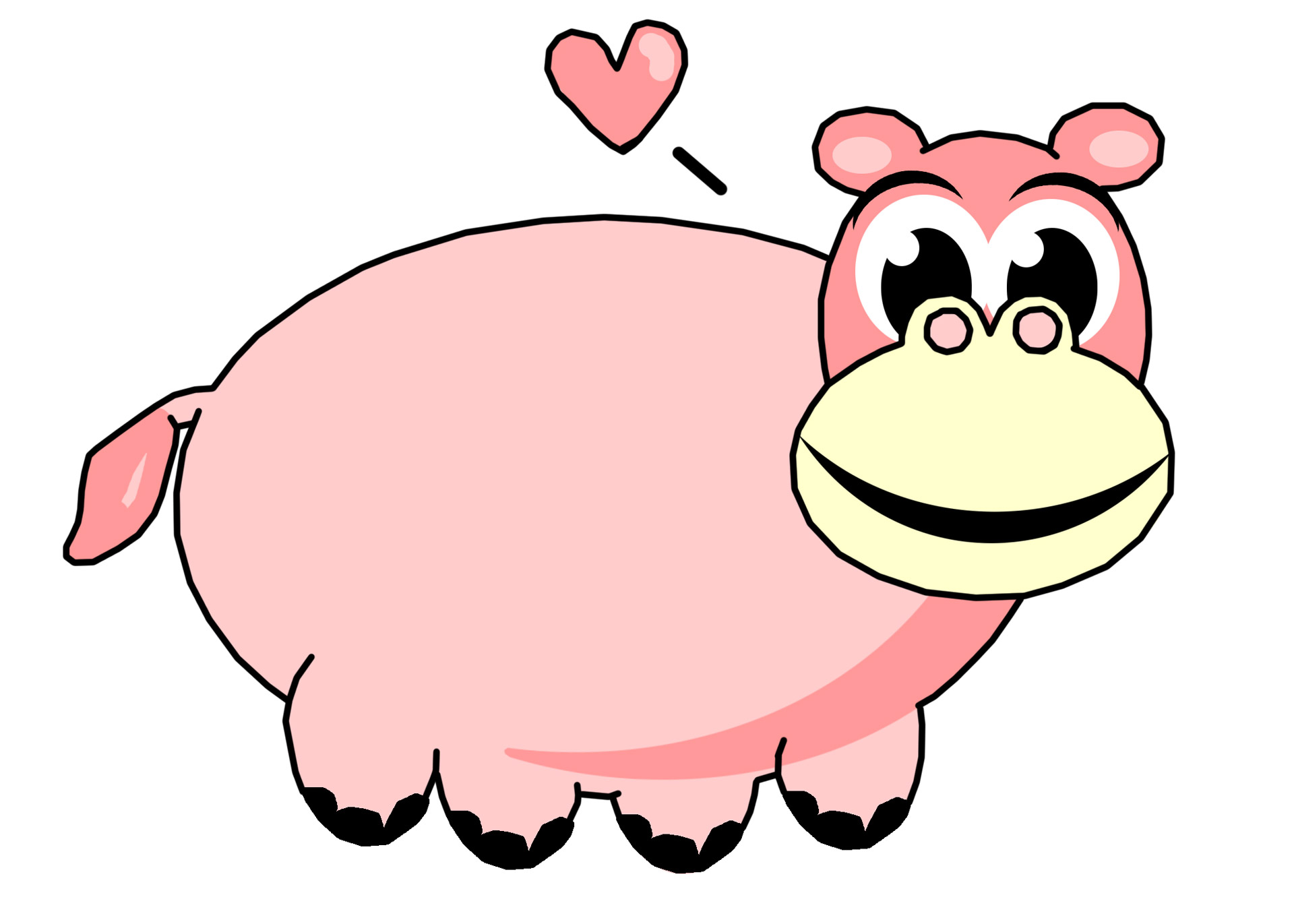 1920x1371 Pink Hippo Clip Art Free Stock Photo