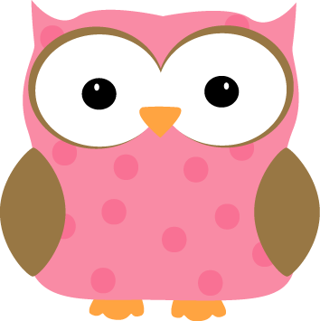 354x355 Pink Polka Dot Owl Clip Art
