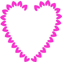 250x250 Hot Pink Hearts Border Clip Art Frame