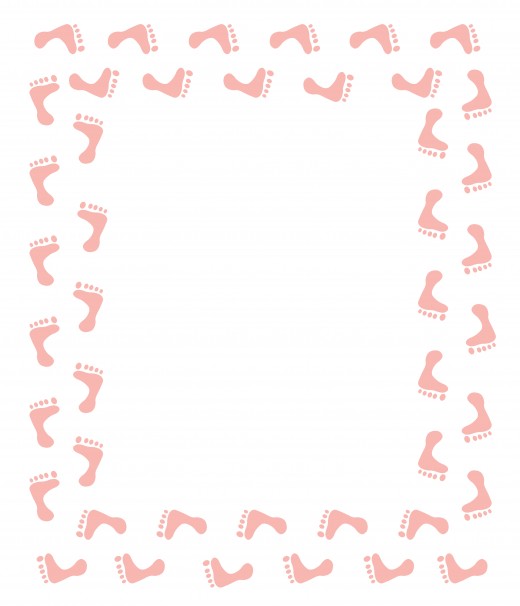 520x606 Baby Girl Clipart Border