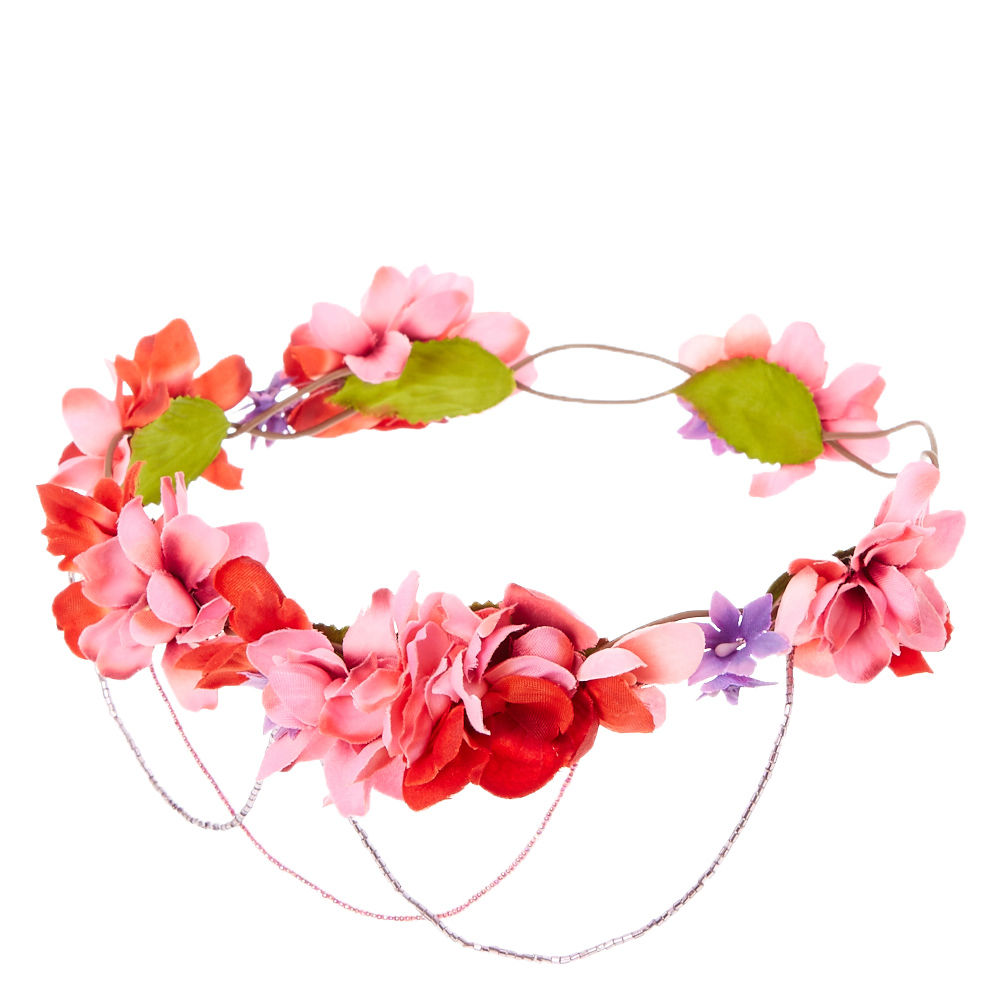 1000x1000 Pink Ombre Bead Swag Flower Crown Claire'S