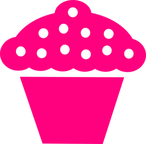299x294 Polka Dot Cupcake Black Clip Art
